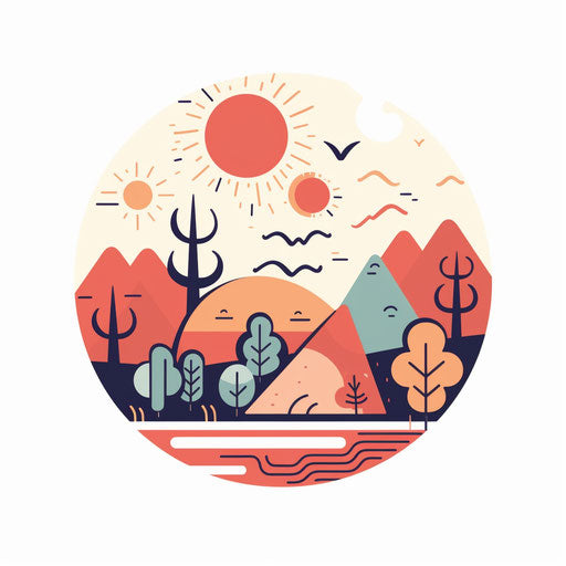 Minimalist Good Morning Clipart on White Background