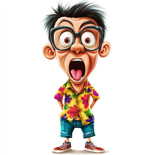 Humorous caricature of a motivation clipart caricature