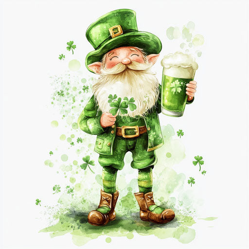 St. Patrick's Day Sublimation, green beer mug with cute gnome