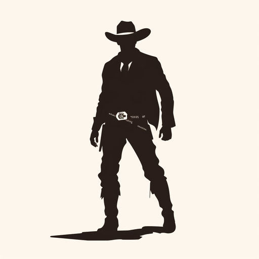 Minimalist style cowboy drawing, on white background