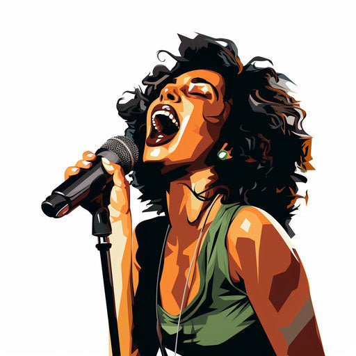 Karaoke clipart in the style of Chiaroscuro Art, on white background