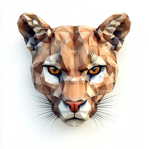 3D Puma on white background, realistic style, isolated clipart