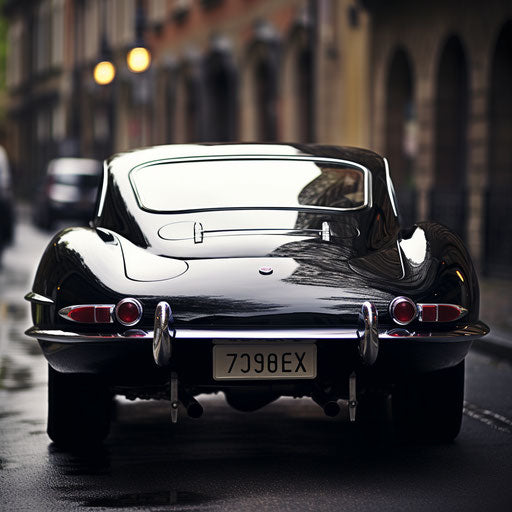 Jaguar E Type car Rearview