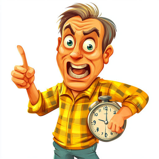 Humorous caricature of an alarm caricature clipart