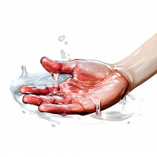 Washing hands clipart in Oil painting style