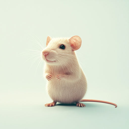 3D rat on flat white background, isolated clipart