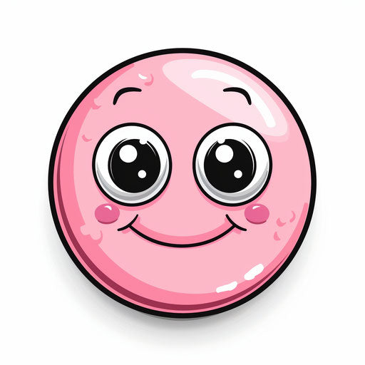Pink smiling face for children's game app icon