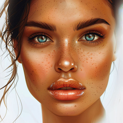 Realistic skin clipart on white background, dynamic lighting