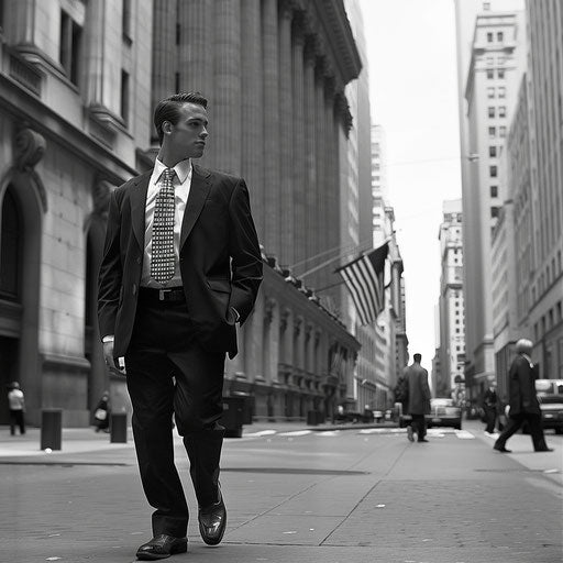 Confident businessman on Wall Street