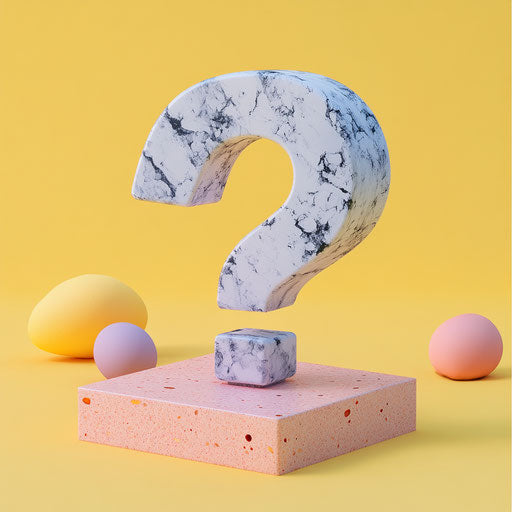 3D question with photo realistic style on flat white background