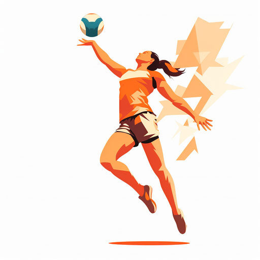Minimalist volleyball clip art on white background