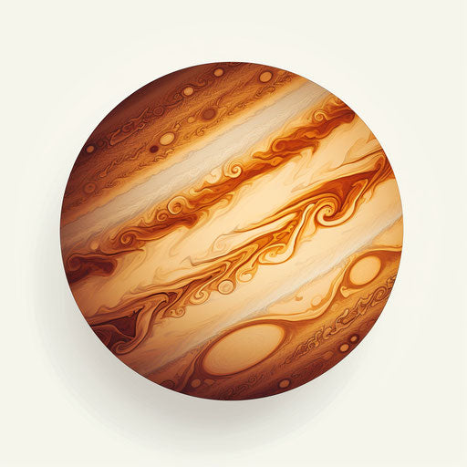 Jupiter clipart in the style of Chiaroscuro Art, on a white background