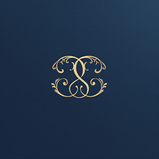 Stylish monogram logo on navy blue background