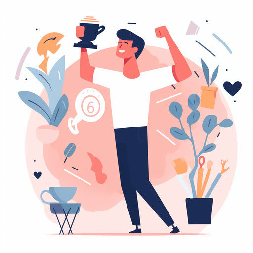 Motivation clipart in Minimalist style, on white background