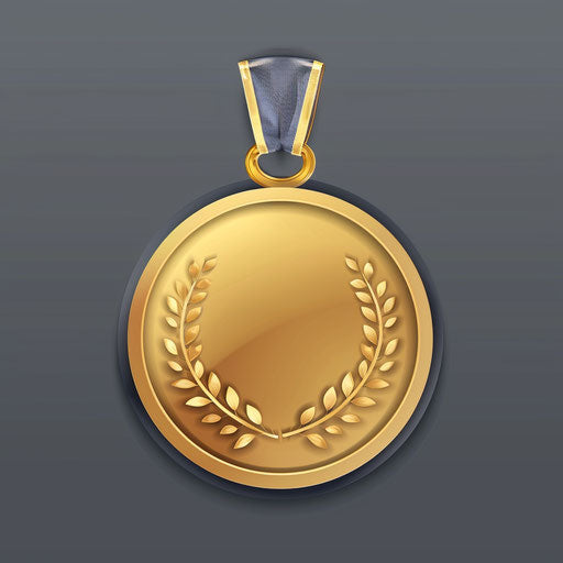 Realistic gold medal on vintage random background