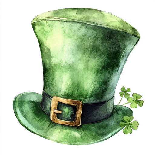 St. Patrick's Day hat, cartoon illustration