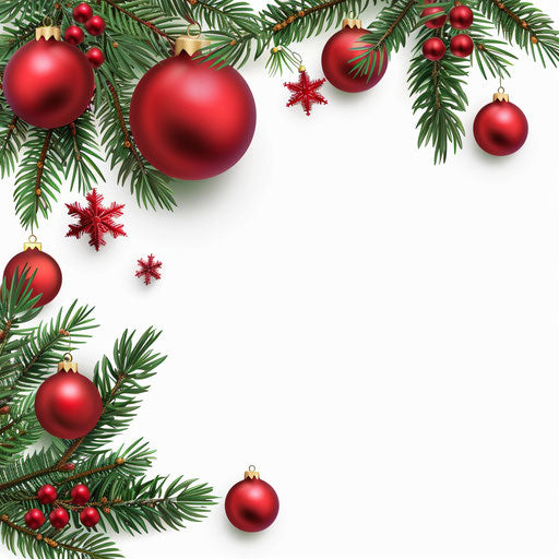 Realistic Christmas background with flat white backdrop