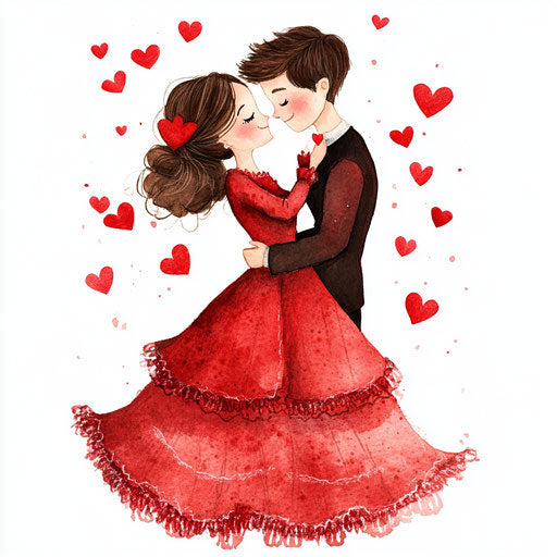 Valentine's Day, a cute couple in love embracing each other