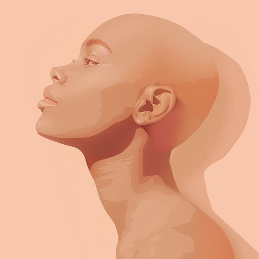 Realistic shoulder clipart on flat pastel peach background