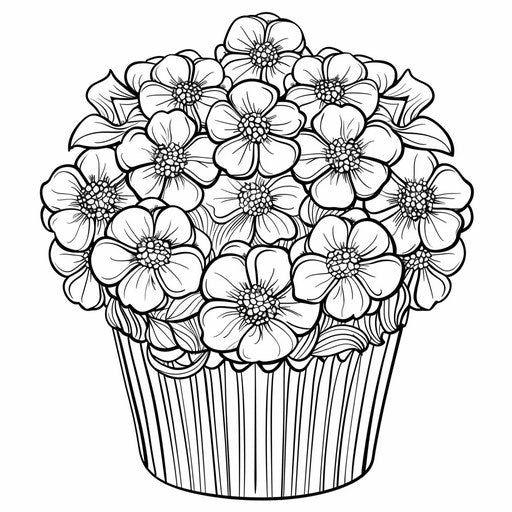 Floral mandala cupcake in the style of Mindy Sommers