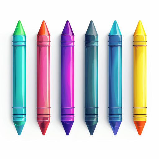 Realistic crayon illustration with hyper-realistic shadows