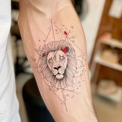 Sleek Leo constellation sketch in modern flat style