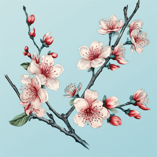 Cherry blossom branch art