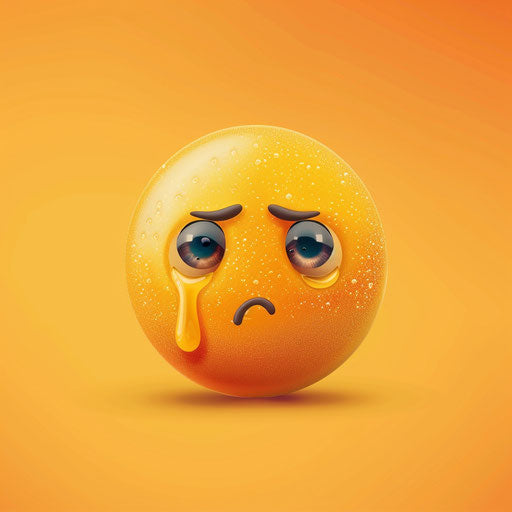 Emoticon with tear drop in unapologetic grit style
