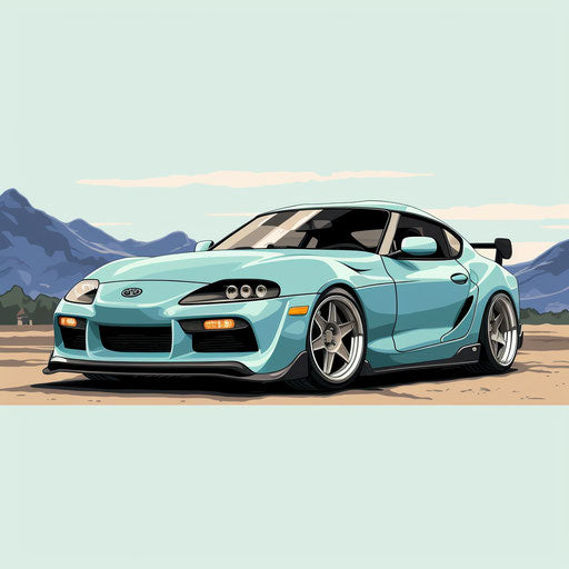 Classic Seafoam Blue Toyota Supra