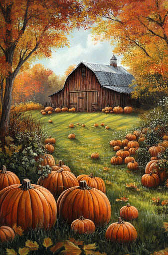 Warm autumnal atmosphere at the rustic barn