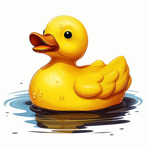 Chiaroscuro rubber duck clip art on white background
