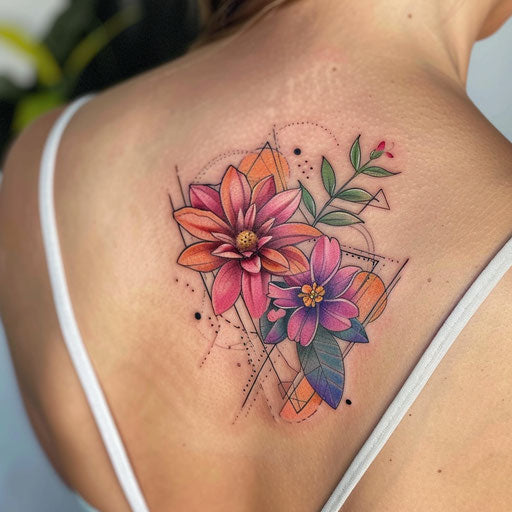 November birth flower with geometric patterns