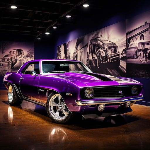 Classic car chevrolet camaro Bright purple