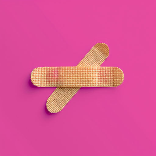 Band aid clipart on bright magenta background