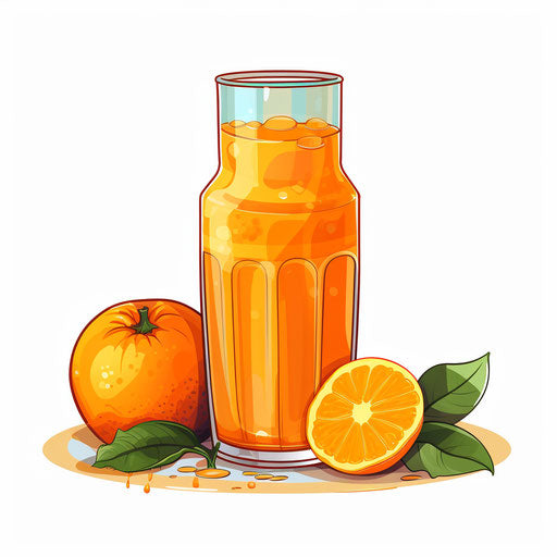 Juice in the style of oil painting, on white background