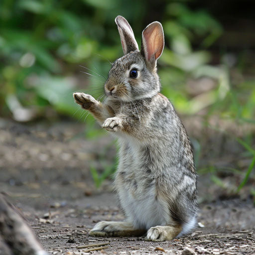 Alert rabbit thumping foot