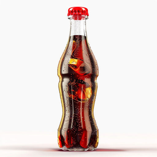 Realistic soda clipart on flat white background, bright colors