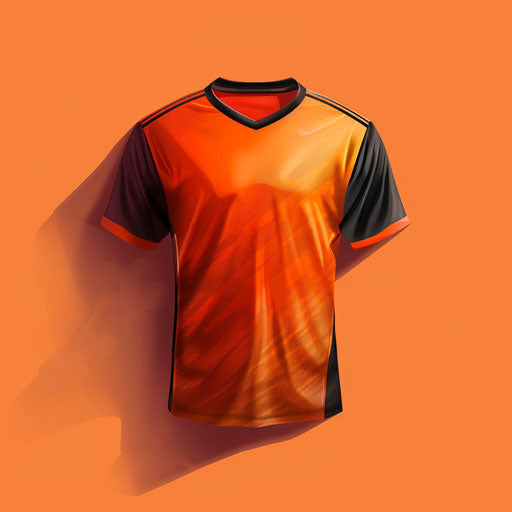 Realistic jersey on sunset orange background
