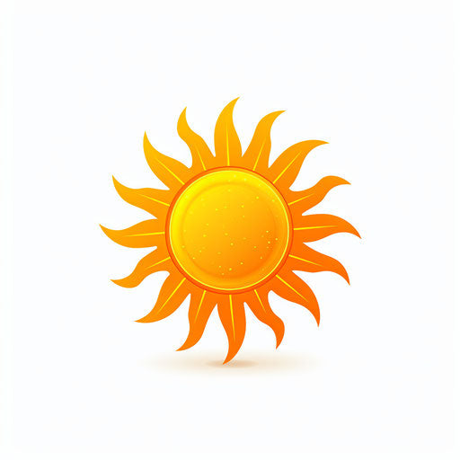 Minimalist style sun illustration on white background