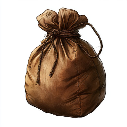 Realistic money bag icon clipart, high resolution