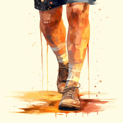 Leg illustration in the style of oil painting, on white background