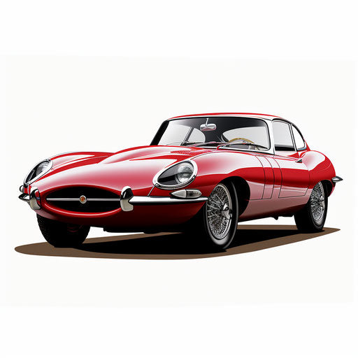 Jaguar E Type car white background