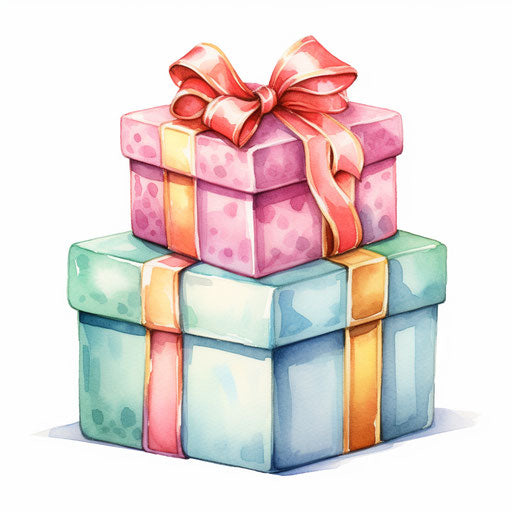 Christmas gift illustration in Pastel Colors Art style