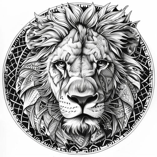 Lion of Judah zentangle tattoo sketch