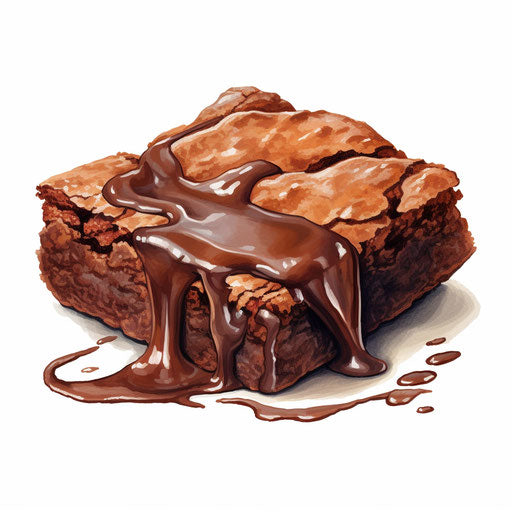 Brownie illustration in the style of Oil painting, on a white background