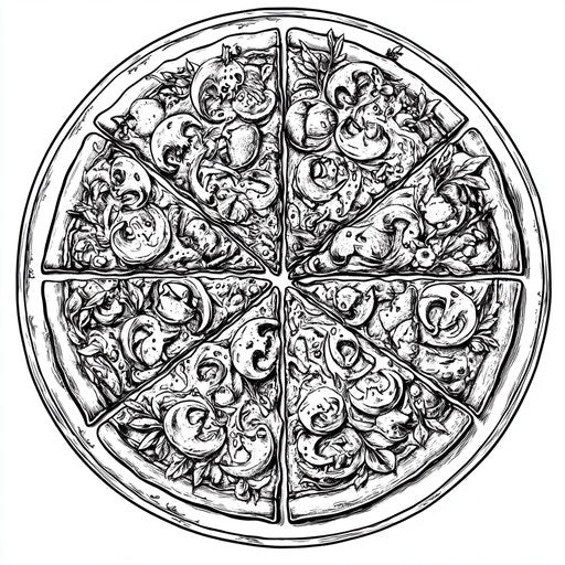 Indulge in Pizza Coloring Page - Creative Bliss