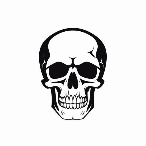 Skull clipart in the Minimalist style, on white background
