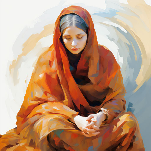 Patience in Oil painting style on white background