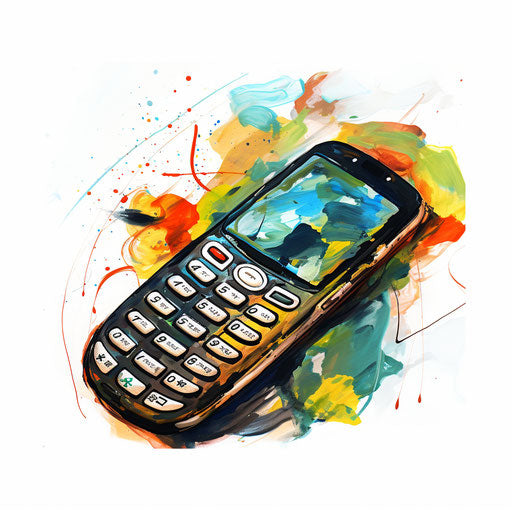 Cell phone in oil painting style