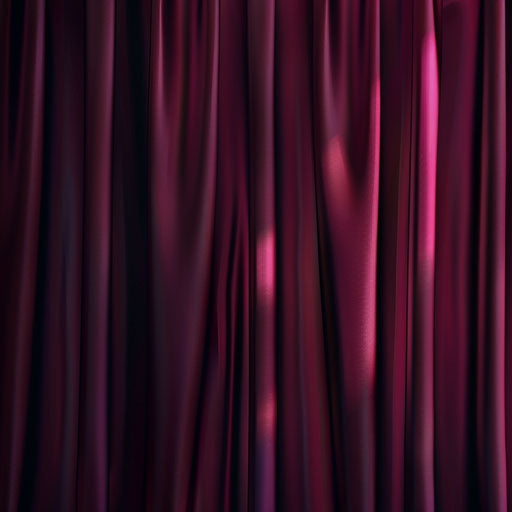Flat maroon background with realistic curtain clipart